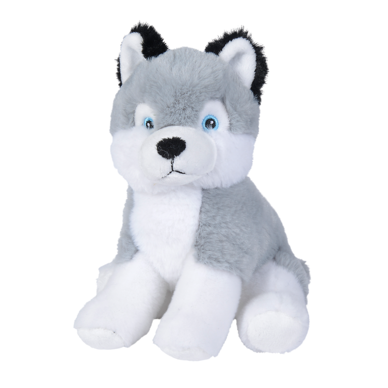  - plush dog husky grey 100 % recycled 20 cm 